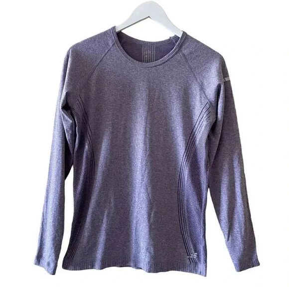 BCG Heather Purple Women’s Crewneck Long Sleeves Thumbhole Sporty SZ M #1150 - Picture 2 of 14
